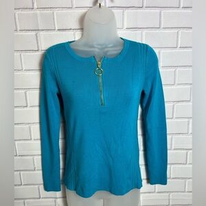 INC International concepts Blue Zippered Women's Top/size S Cottagecore fashion